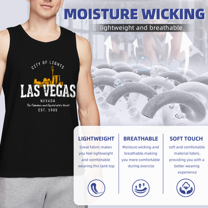 Las Vegas City Of Lights Vintage Cityscape Mens Tank