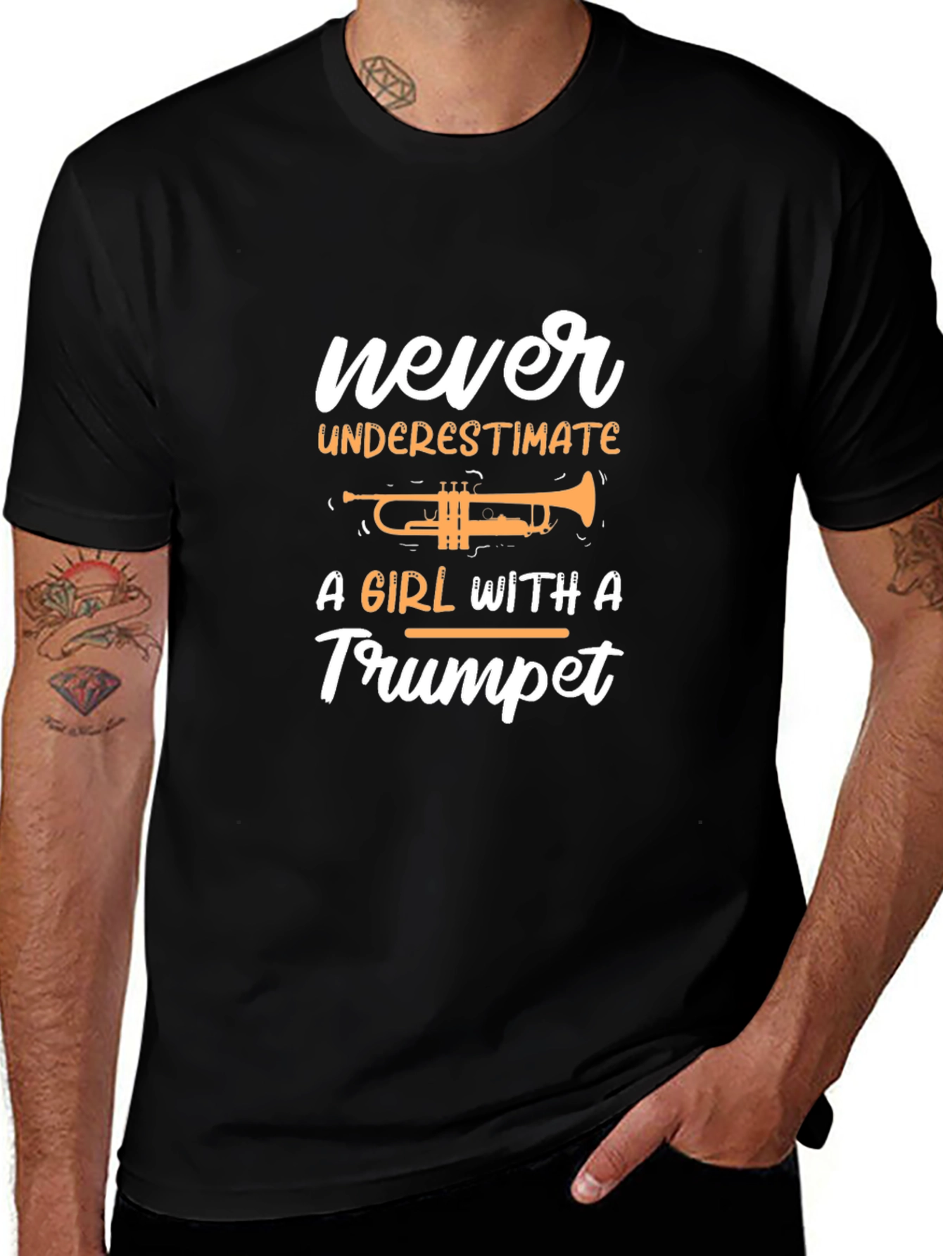 Never Underestimate a Girl with a Trumpet T-Shirt