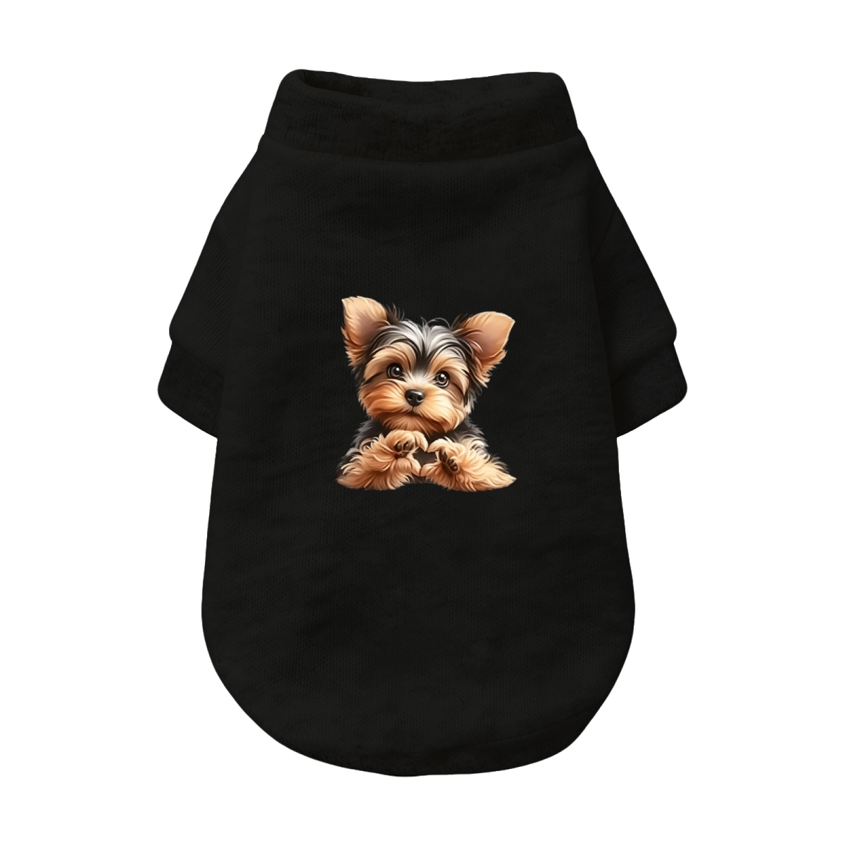 Sweet Yorkshire Terrier Print Pet Sweater, Lovely Small Puppy Daily Outfit