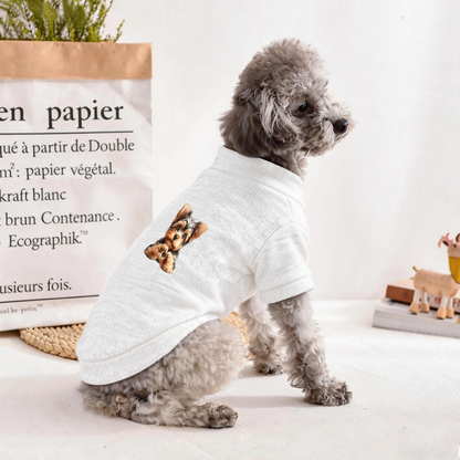 Sweet Yorkshire Terrier Print Pet Sweater, Lovely Small Puppy Daily Outfit