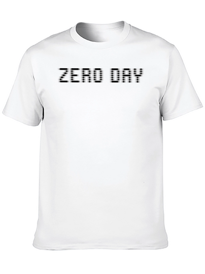 Zero Day Pixel Text Graphic Black T-Shirt