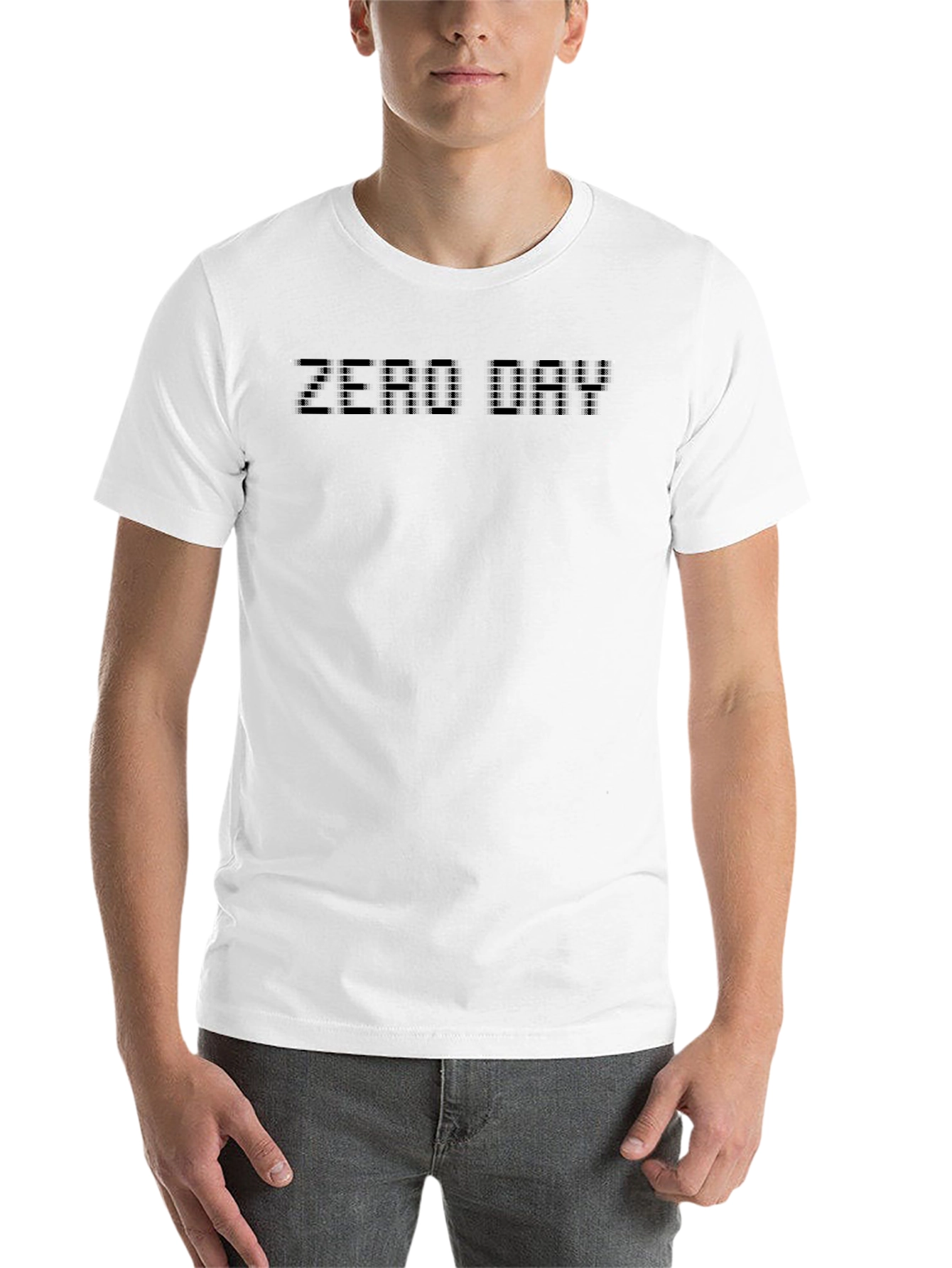 Zero Day Pixel Text Graphic Black T-Shirt