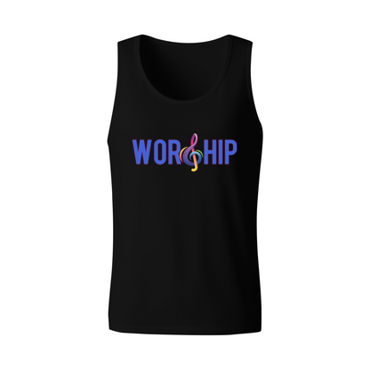 Colorful Treble Clef Worship Music Faith Tank Tee