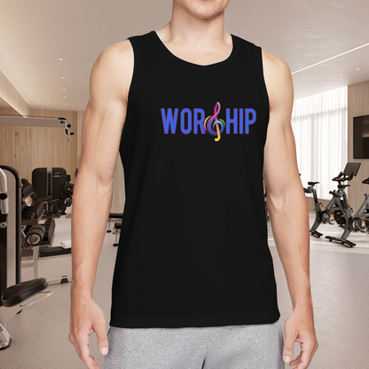 Colorful Treble Clef Worship Music Faith Tank Tee