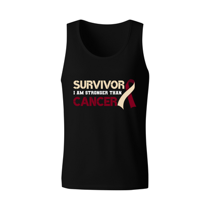 Survivor I Am Stronger Than Cancer Awareness Ribbon Tank Top