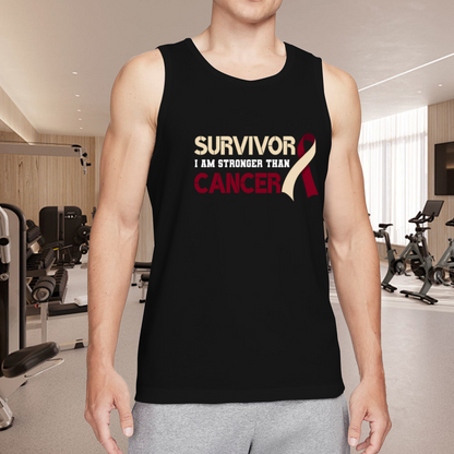 Survivor I Am Stronger Than Cancer Awareness Ribbon Tank Top