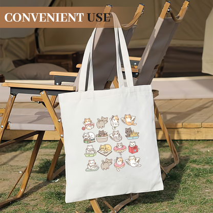 Simple Botanical Line Art Canvas Bag | Nature Lover Aesthetic Everyday Handbag