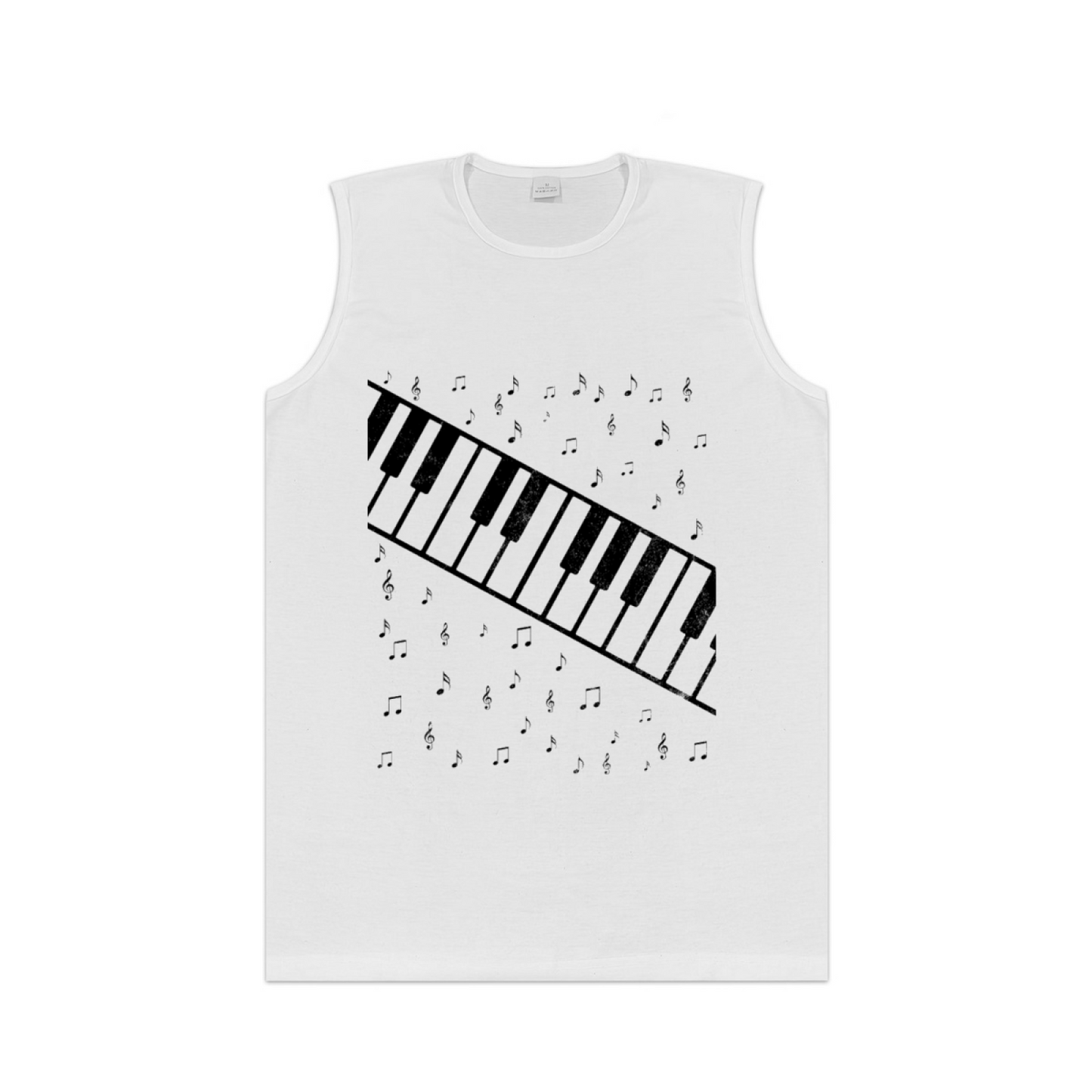 Vintage Piano Keyboard Floating Music Note Tank