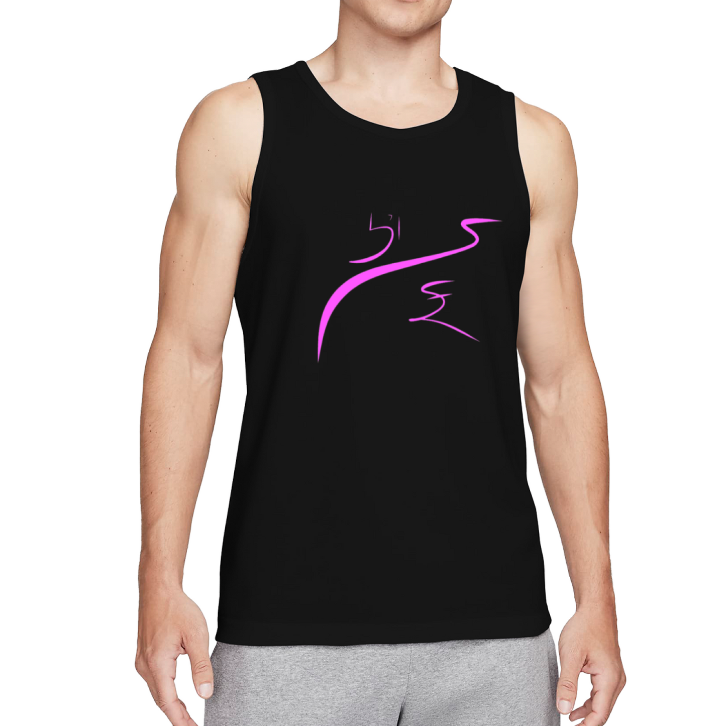 Minimal Pink Arabic Calligraphy Aesthetic Mens Tank Top