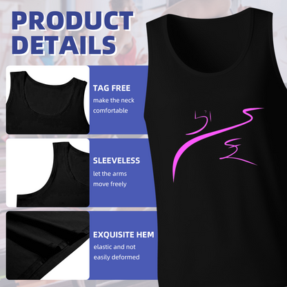 Minimal Pink Arabic Calligraphy Aesthetic Mens Tank Top