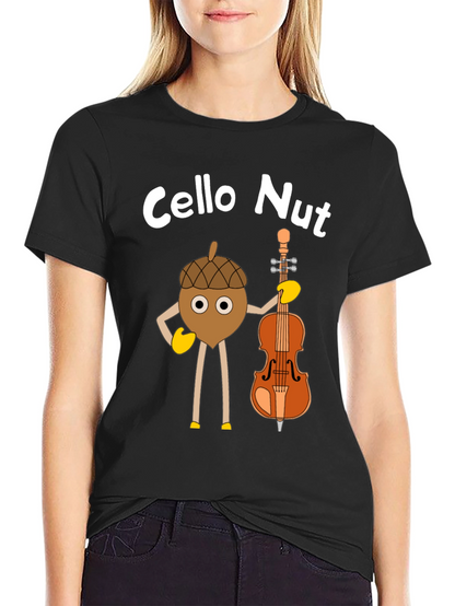 Cello Nut Graphic Tee - Musician Humor