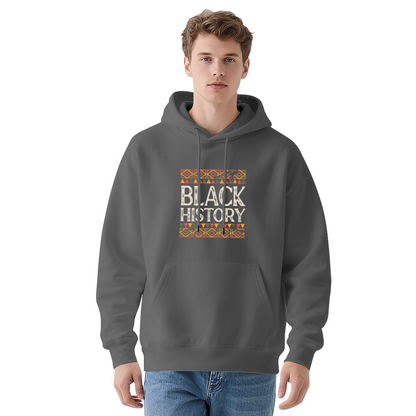 Retro African Pattern Black History Graphic Hoodie, Cozy Casual Fit