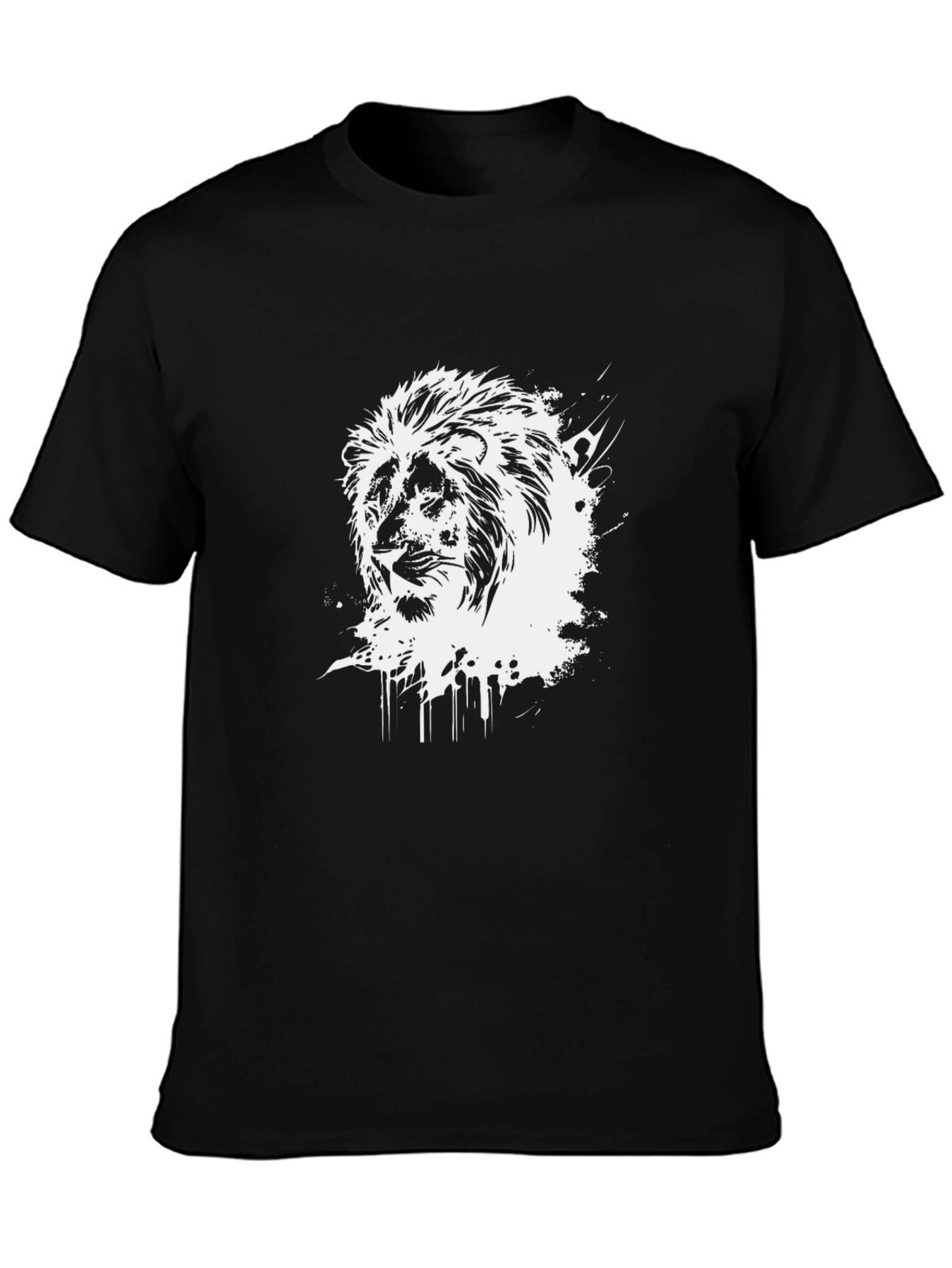 Lion Graphic Print Crew Neck T-Shirt