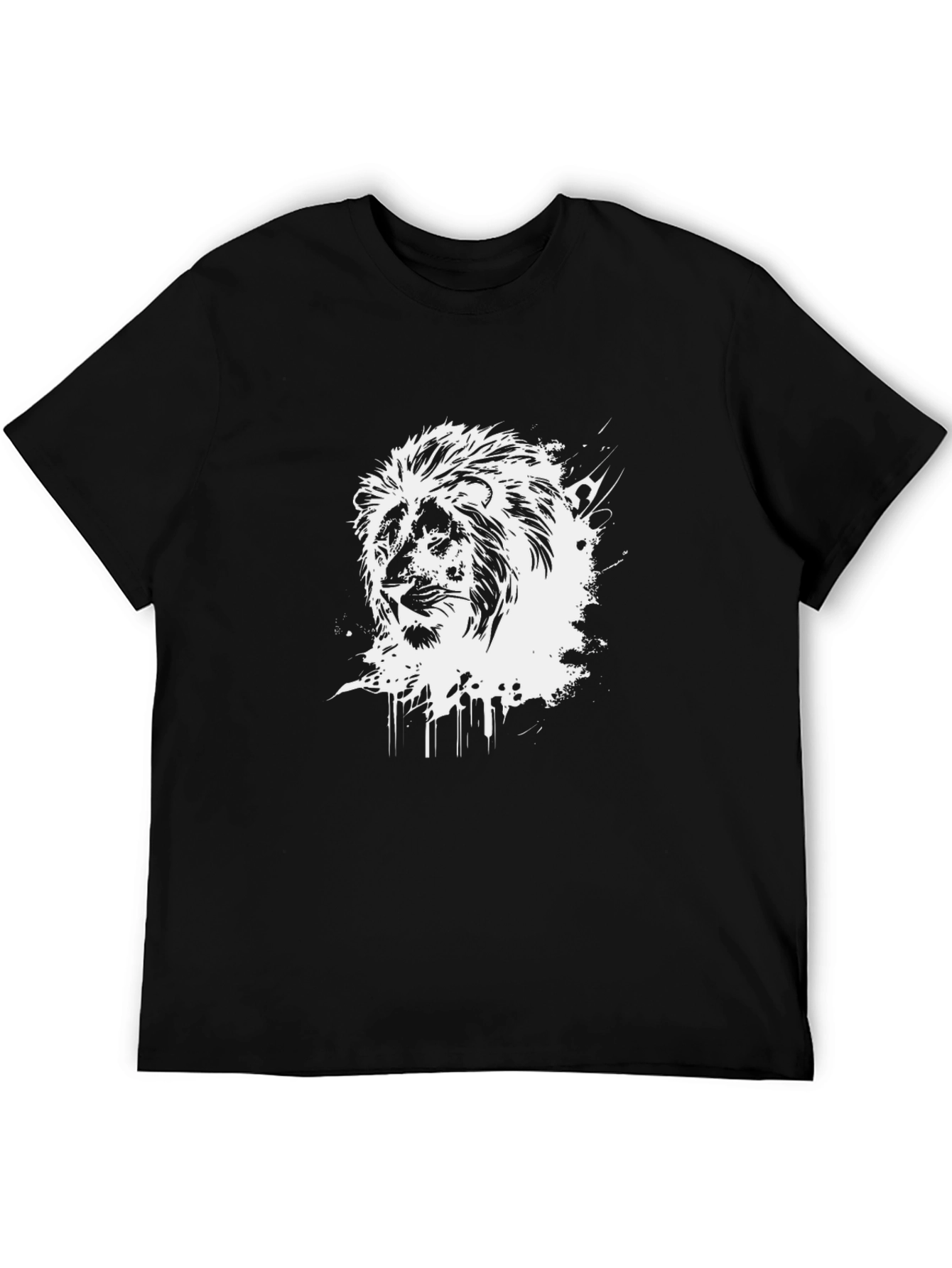 Lion Graphic Print Crew Neck T-Shirt
