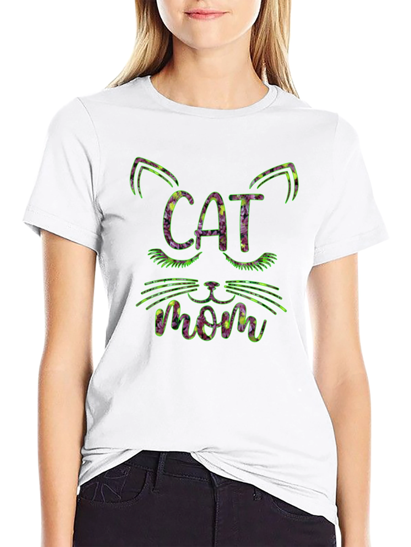 Cat Mom Floral T-Shirt