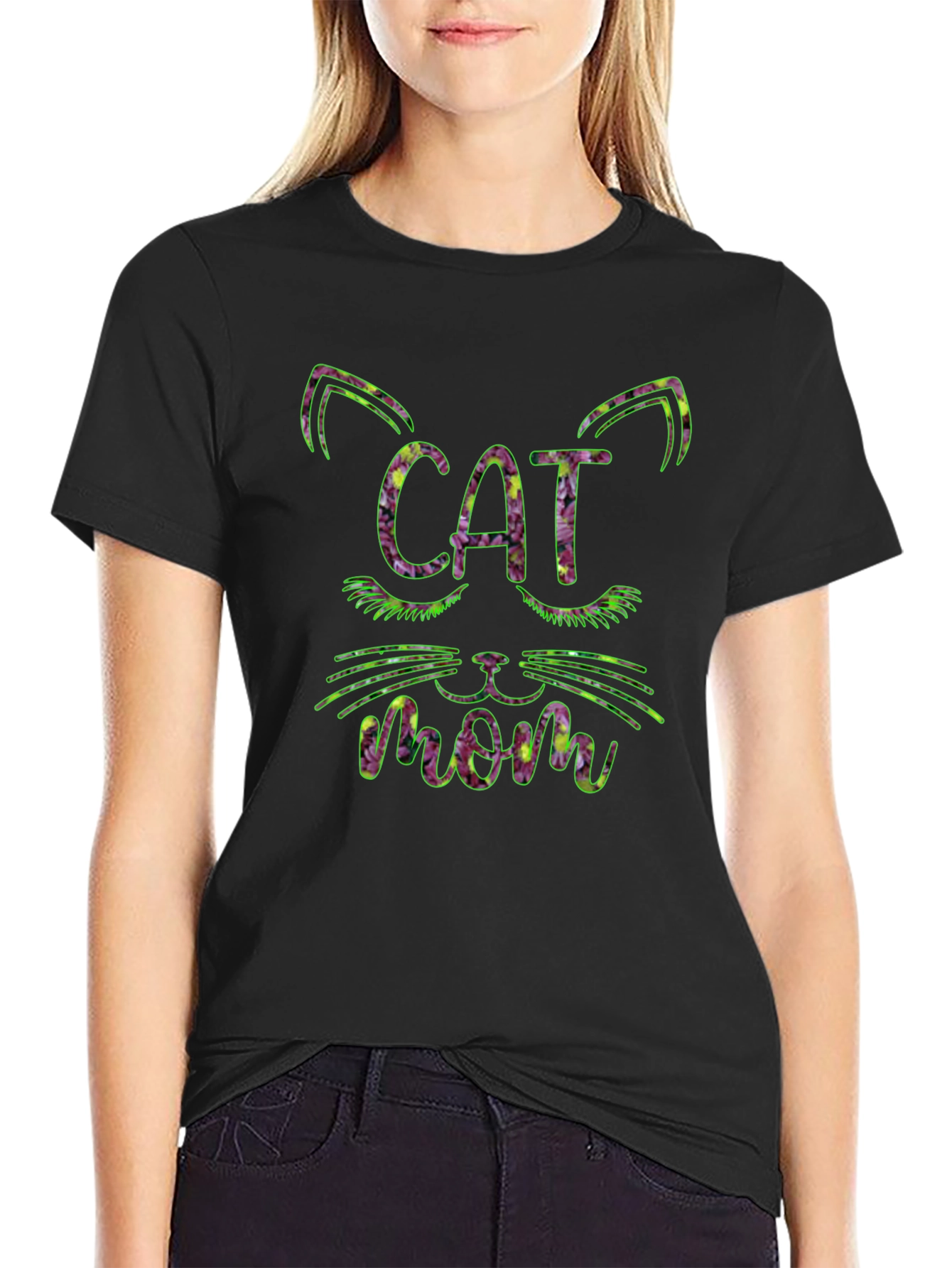 Cat Mom Floral T-Shirt