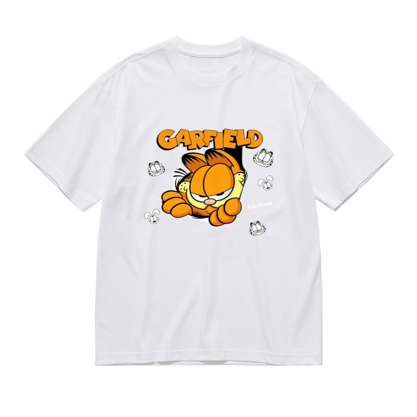 Retro Lazy Garfield Cartoon Cute Plus Size Women Printed T-Shirt