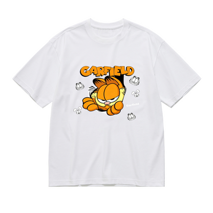 Retro Lazy Garfield Cartoon Cute Plus Size Women Printed T-Shirt