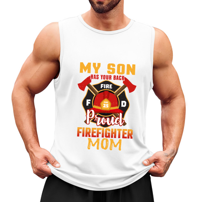Proud Firefighter Mom Fire Dept Graphic Mens Tank