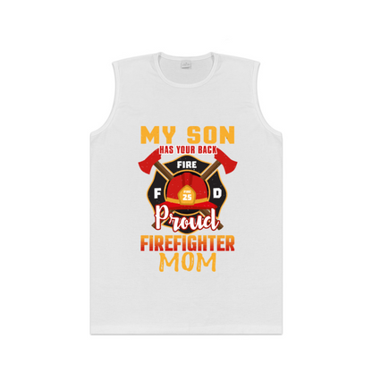 Proud Firefighter Mom Fire Dept Graphic Mens Tank