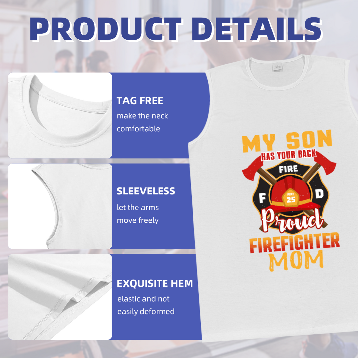 Proud Firefighter Mom Fire Dept Graphic Mens Tank