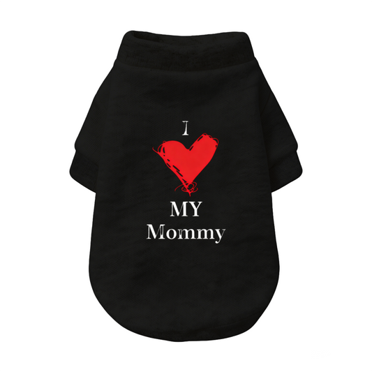 I Love My Mommy Sketch Heart Puppy Sweater