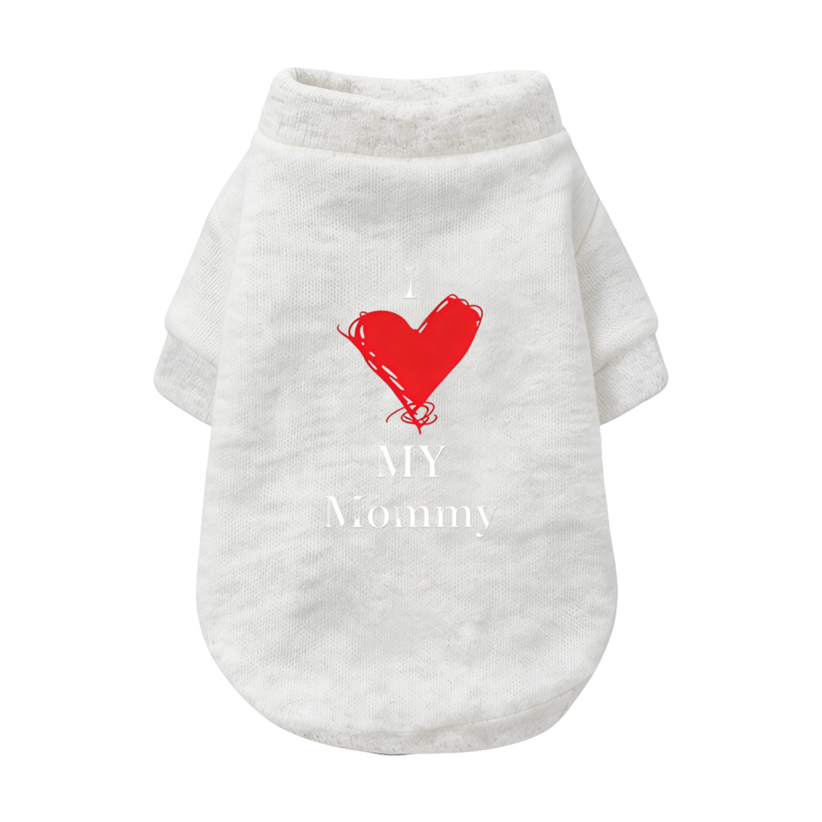 I Love My Mommy Sketch Heart Puppy Sweater