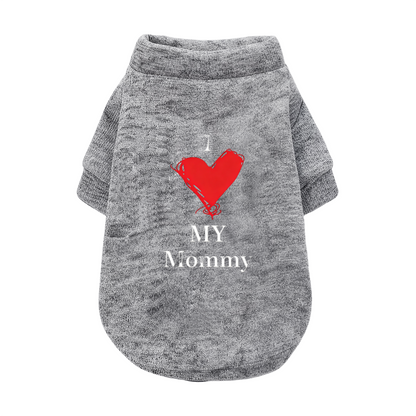 I Love My Mommy Sketch Heart Puppy Sweater