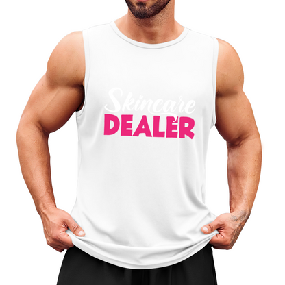 Skincare Dealer Funny Pink Letter Print Casual Tank Top Men