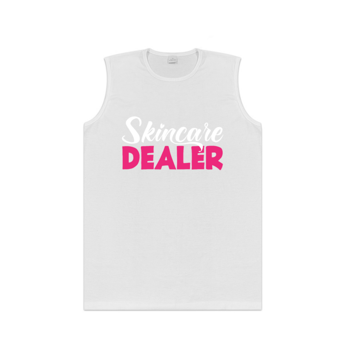 Skincare Dealer Funny Pink Letter Print Casual Tank Top Men
