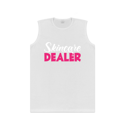 Skincare Dealer Funny Pink Letter Print Casual Tank Top Men