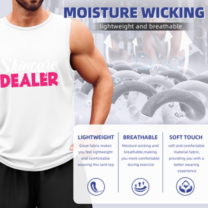 Skincare Dealer Funny Pink Letter Print Casual Tank Top Men