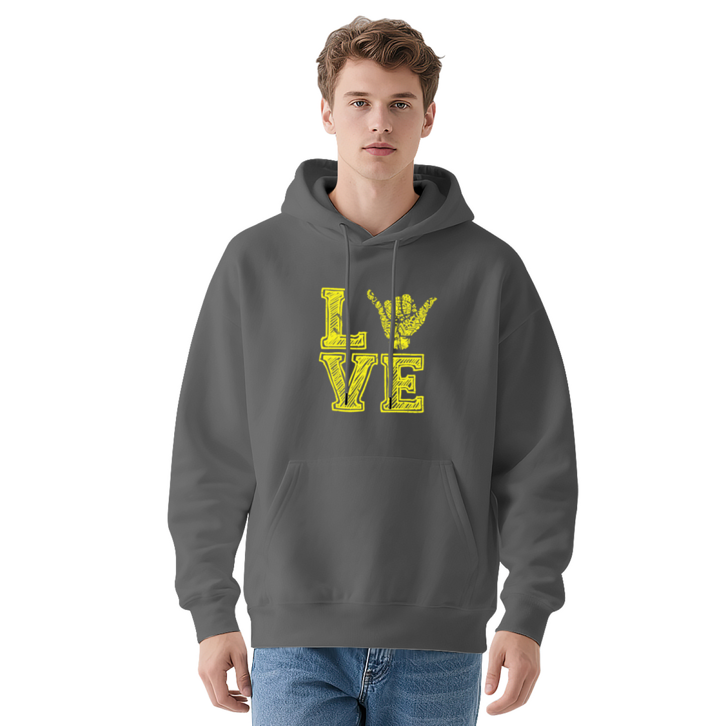 LOVE Panther Hand Sign Soft Black Hoodie, Street Comfort Wear