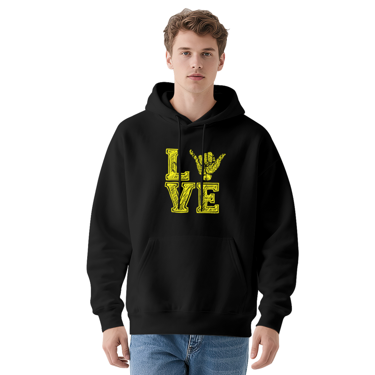 LOVE Panther Hand Sign Soft Black Hoodie, Street Comfort Wear