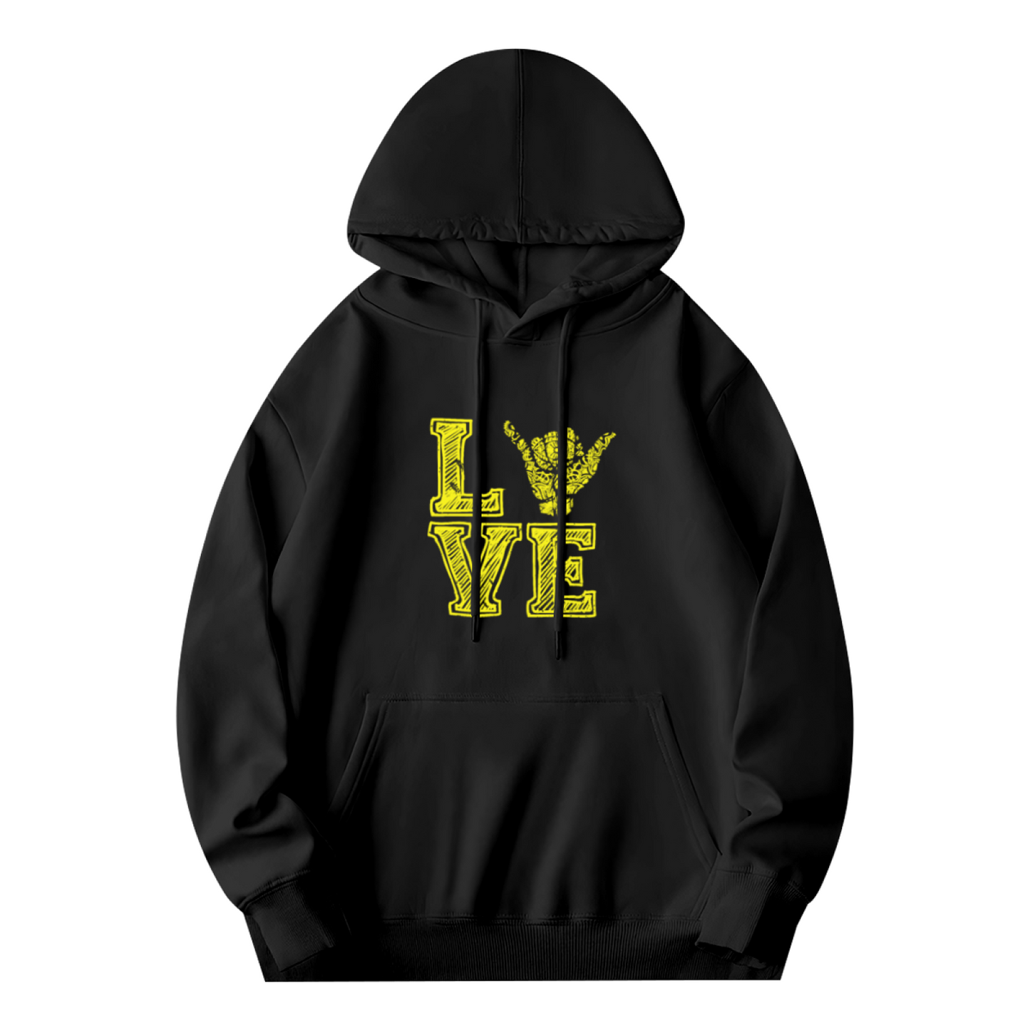 LOVE Panther Hand Sign Soft Black Hoodie, Street Comfort Wear