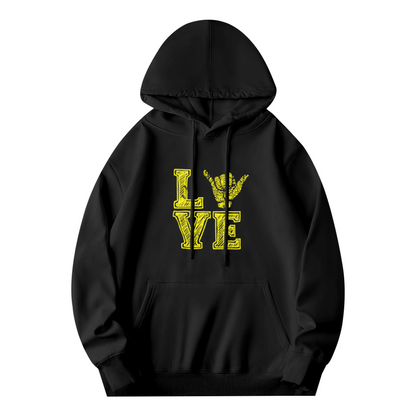 LOVE Panther Hand Sign Soft Black Hoodie, Street Comfort Wear