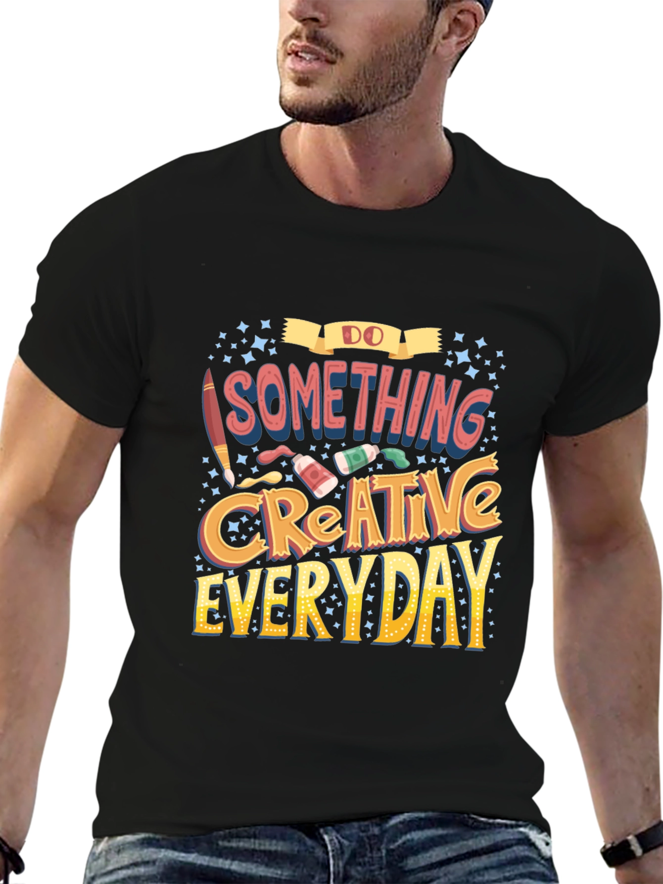 Do Something Creative Everyday Black Graphic Tee