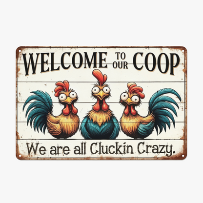 Farm Chicken Coop Humorous Retro Wall Sign