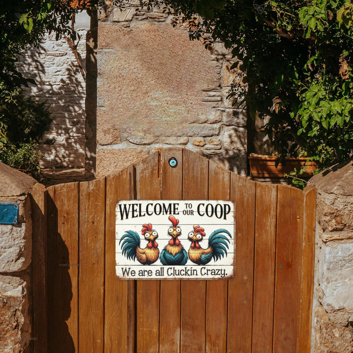 Farm Chicken Coop Humorous Retro Wall Sign