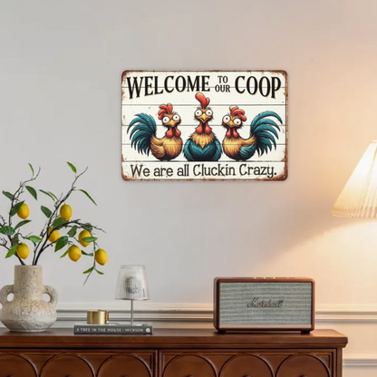 Farm Chicken Coop Humorous Retro Wall Sign