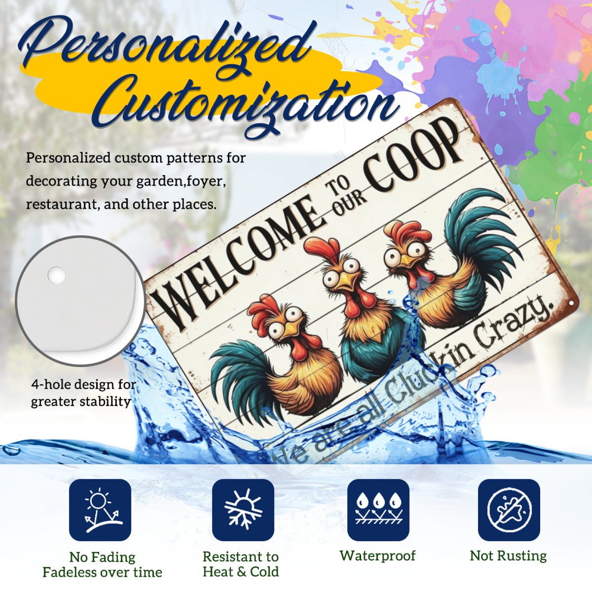 Farm Chicken Coop Humorous Retro Wall Sign