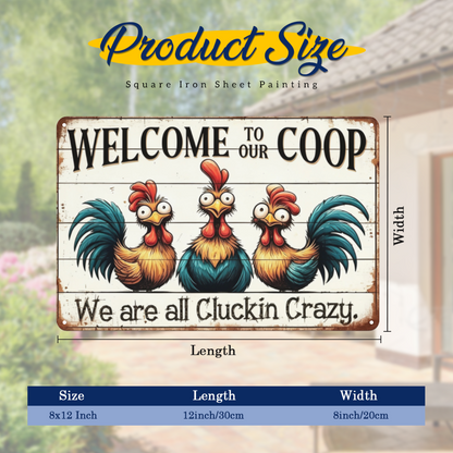 Farm Chicken Coop Humorous Retro Wall Sign
