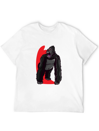 Graphic Gorilla Print Black T-Shirt