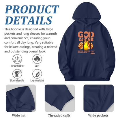 Faith Inspired God Got Me Graphic Hoodie, Unisex Cozy Daily Pullover