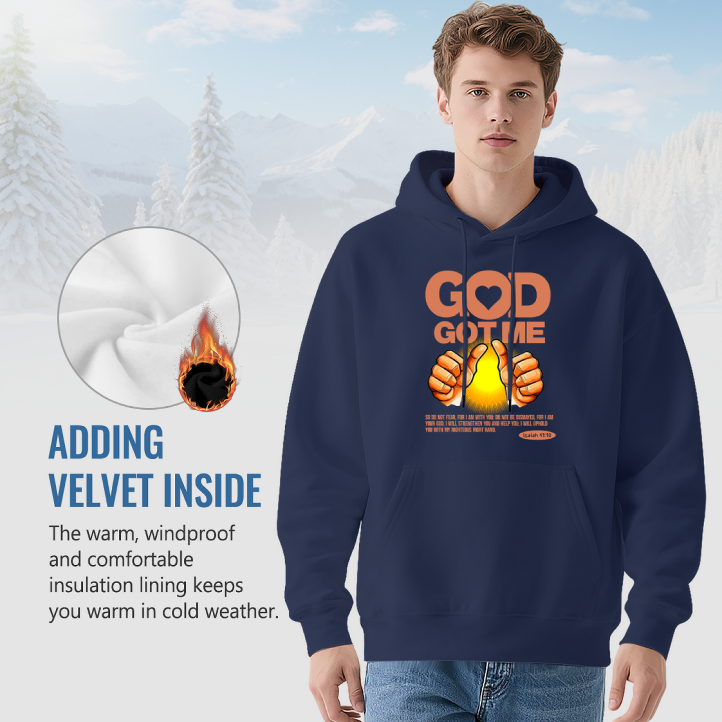 Faith Inspired God Got Me Graphic Hoodie, Unisex Cozy Daily Pullover