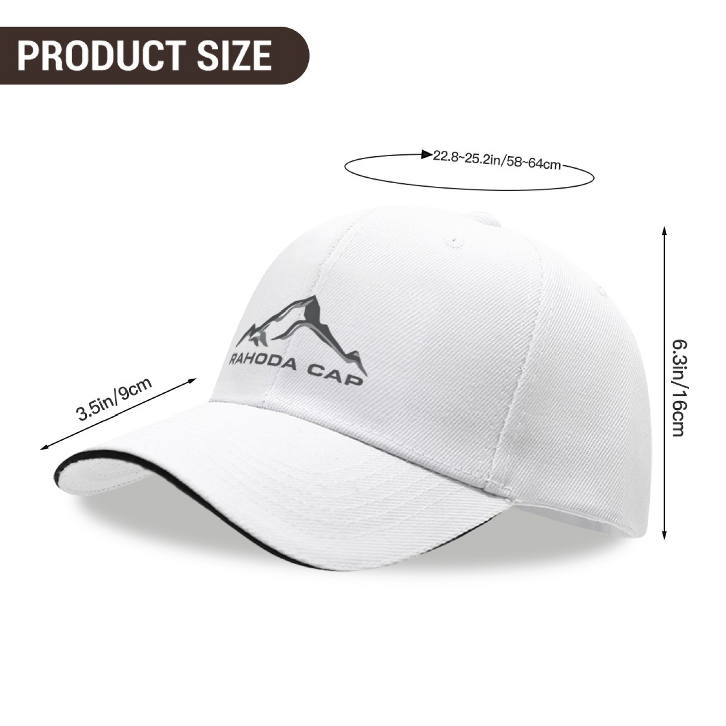Minimal Mountain Rahoda Cap Logo Multi-Color Sandwich Peak Outdoor Hat