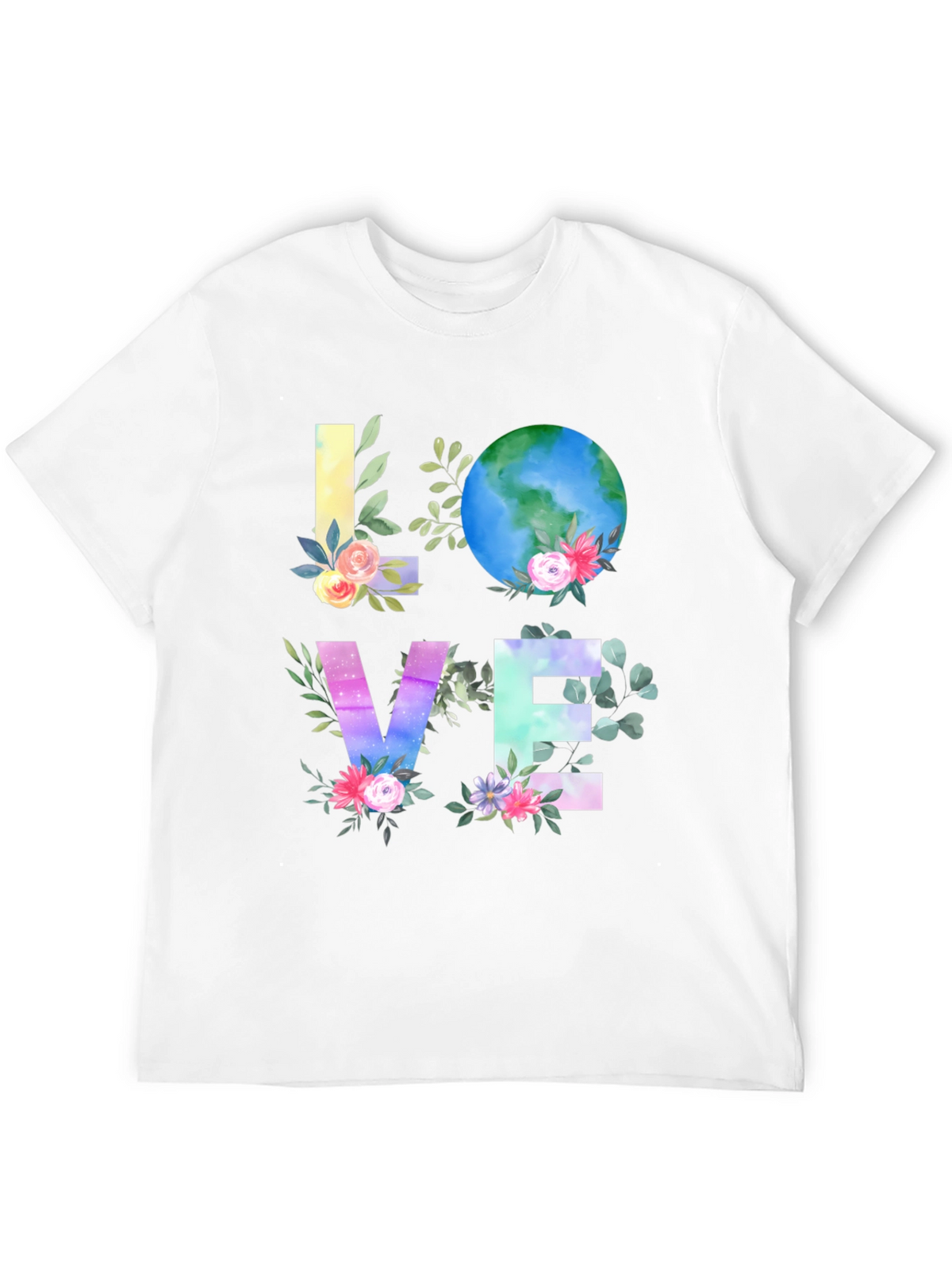 Love Earth Graphic T-Shirt - Floral Planet Tee