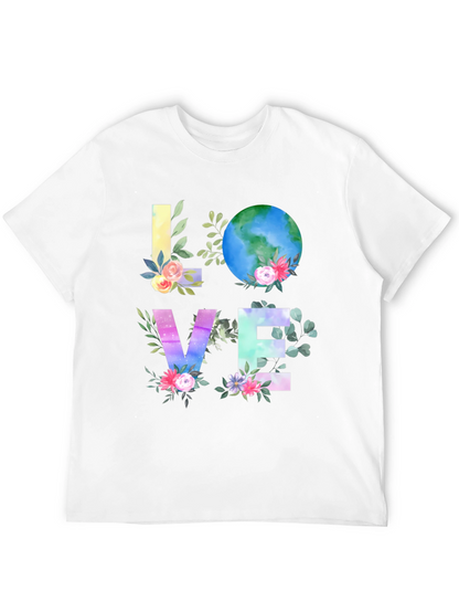 Love Earth Graphic T-Shirt - Floral Planet Tee