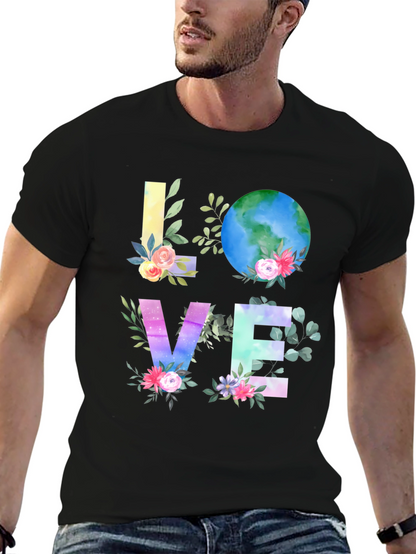 Love Earth Graphic T-Shirt - Floral Planet Tee