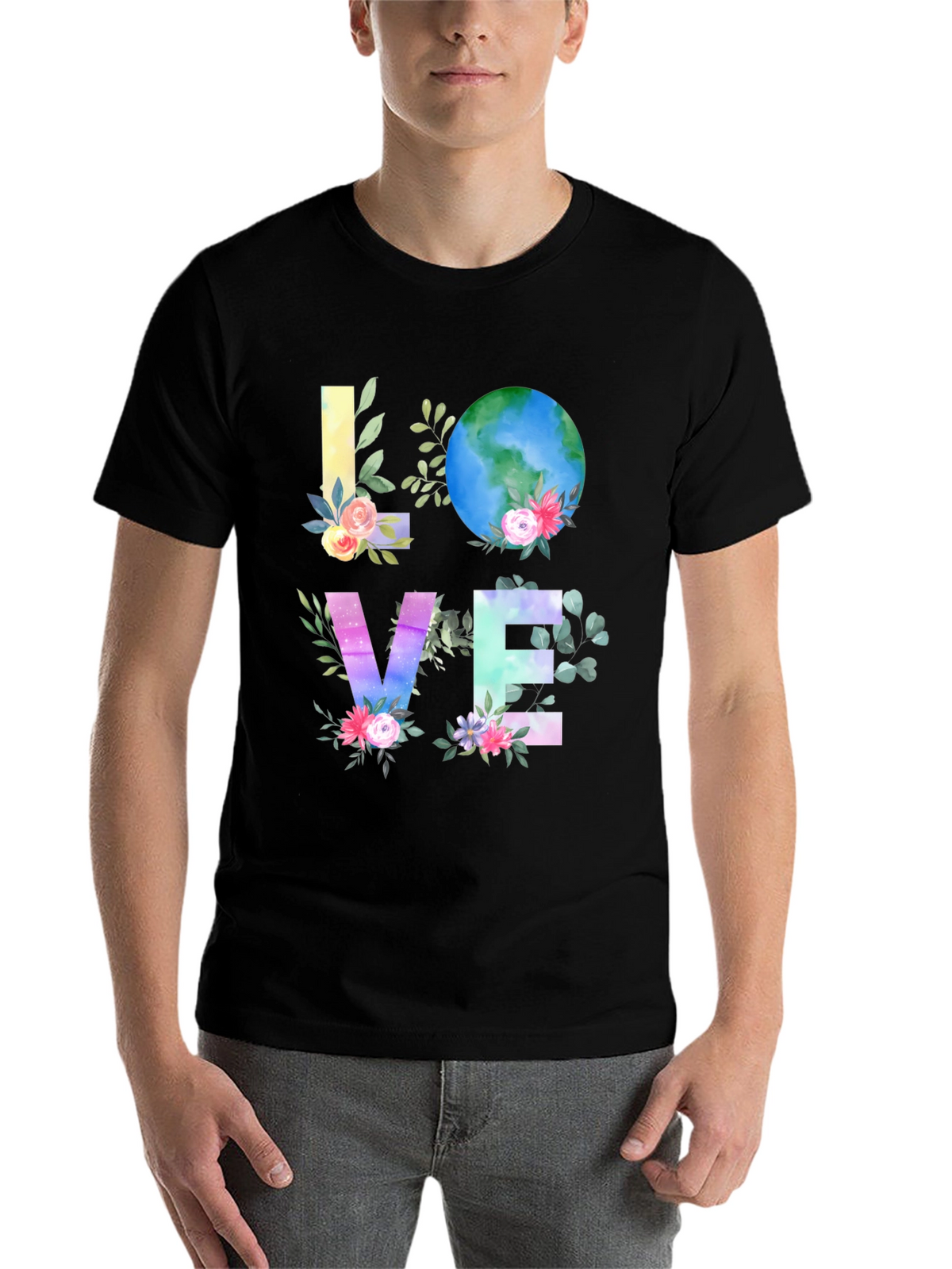Love Earth Graphic T-Shirt - Floral Planet Tee